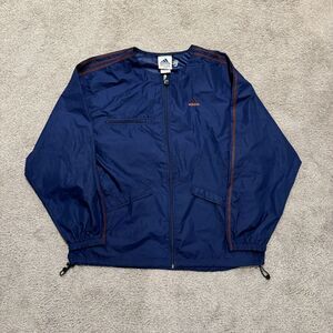 Vintage 90's Adidas Blue & Orange Full Zip Windbreaker Track Jacket Mens Sz XXL